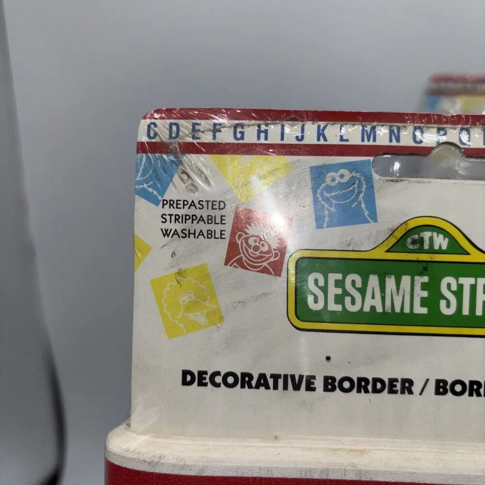 Sesame Street Bert & Ernie ABC Decorative Border Wall Covering 13.1 ft-1990s NEW
